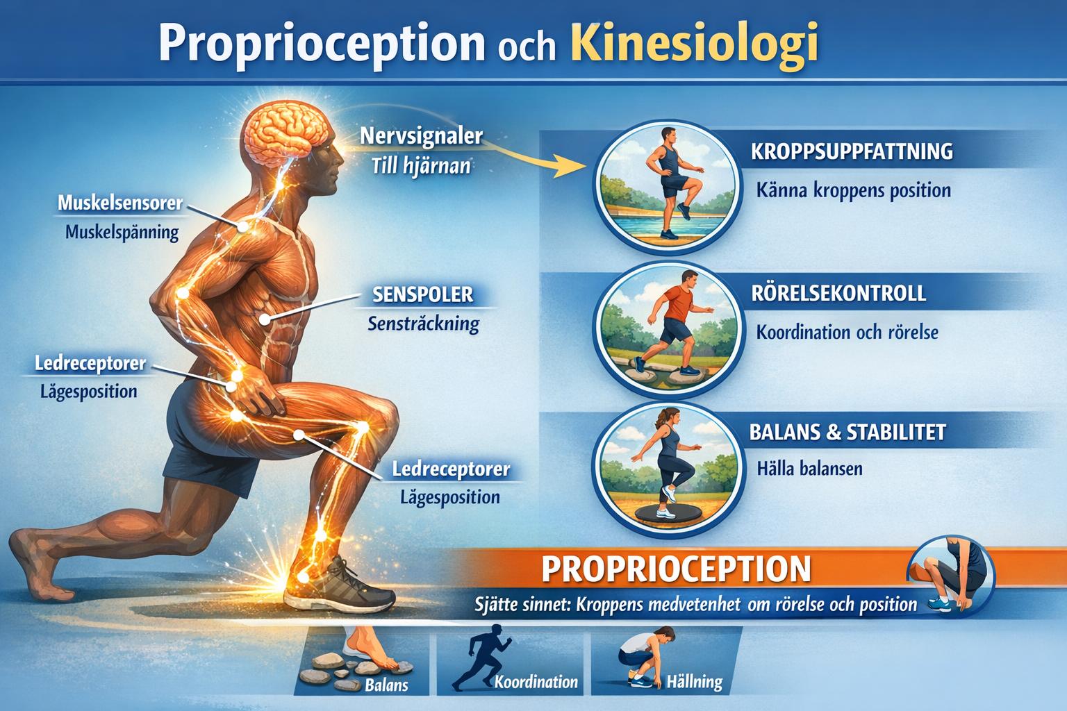 Vad är proprioception och dess roll inom kinesiologi?